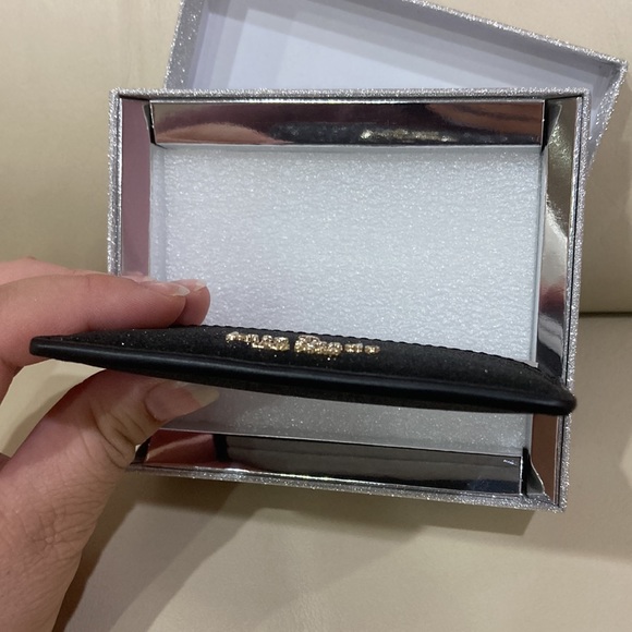 NWT Kate Spade Black Sparkle Glitter Tinsel Boxed Small Card Holder Wallet - Picture 9 of 15